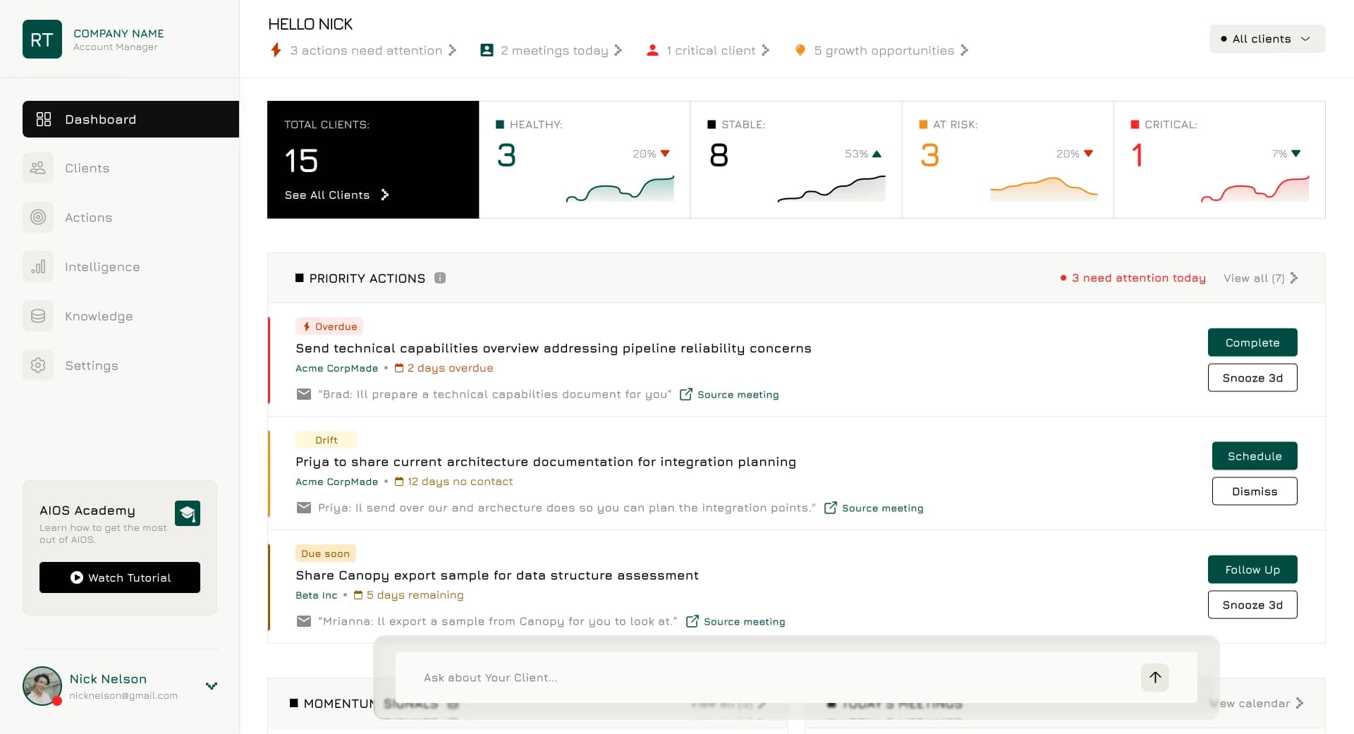 AIOS Dashboard
