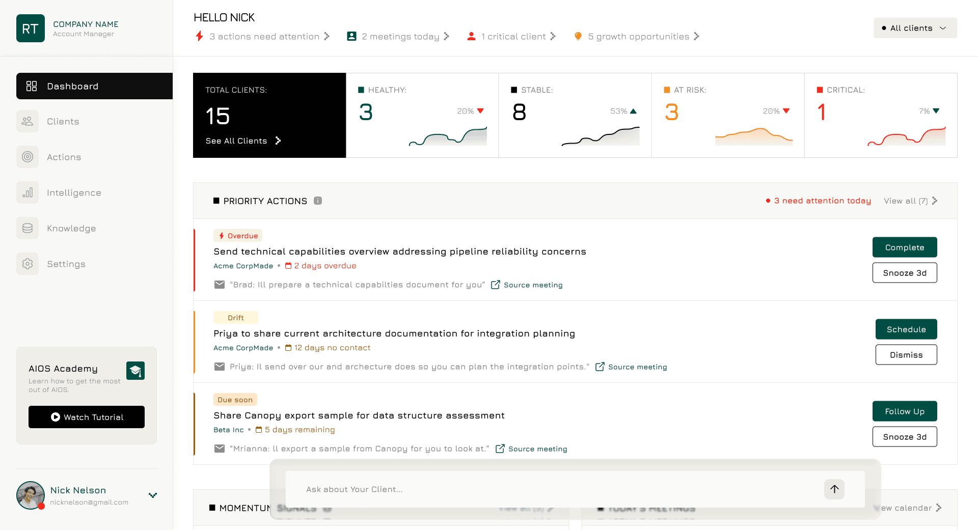 AIOS Dashboard